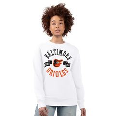 Baltimore Orioles G-III 4Her by Carl Banks Women's Team Logo Fleece Pullover Sweatshirt - White Pullover