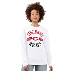 Cincinnati Reds G-III 4Her by Carl Banks Women's Team Logo Fleece Pullover Sweatshirt - White Pullover