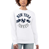 New York Yankees G-III 4Her by Carl Banks Women's Team Logo Fleece Pullover Sweatshirt - White Pullover