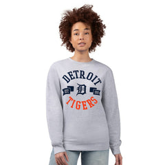 Detroit Tigers G-III 4Her by Carl Banks Women's Team Logo Fleece Pullover Sweatshirt - Heather Gray Pullover