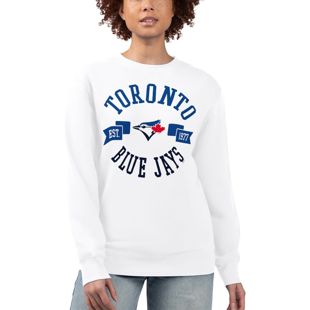 Toronto Blue Jays G-III 4Her by Carl Banks Women's Team Logo Fleece Pullover Sweatshirt - White Pullover