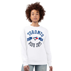 Toronto Blue Jays G-III 4Her by Carl Banks Women's Team Logo Fleece Pullover Sweatshirt - White Pullover