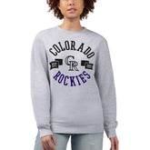 Colorado Rockies G-III 4Her by Carl Banks Women's Team Logo Fleece Pullover Sweatshirt - Heather Gray Pullover