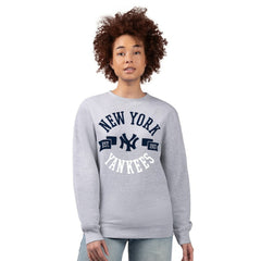 New York Yankees G-III 4Her by Carl Banks Women's Team Logo Fleece Pullover Sweatshirt - Heather Gray Pullover