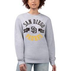 San Diego Padres G-III 4Her by Carl Banks Women's Team Logo Fleece Pullover Sweatshirt - Heather Gray Pullover
