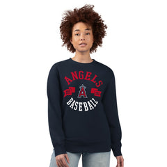 Los Angeles Angels G-III 4Her by Carl Banks Women's Team Logo Fleece Pullover Sweatshirt - Navy Pullover