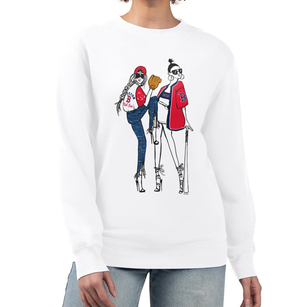 Boston Red Sox G-III 4Her by Carl Banks Women's Baseball Girls Fleece Pullover Sweatshirt - White Pullover
