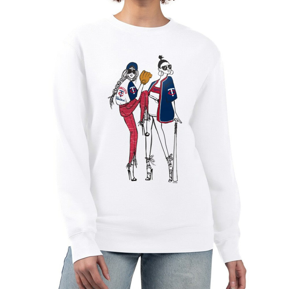 Minnesota Twins G-III 4Her by Carl Banks Women's Baseball Girls Fleece Pullover Sweatshirt - White Pullover