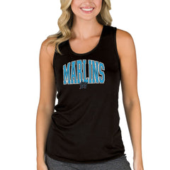 Miami Marlins Concepts Sport Women's Marathon Racerback Tank Top - Black Tanks