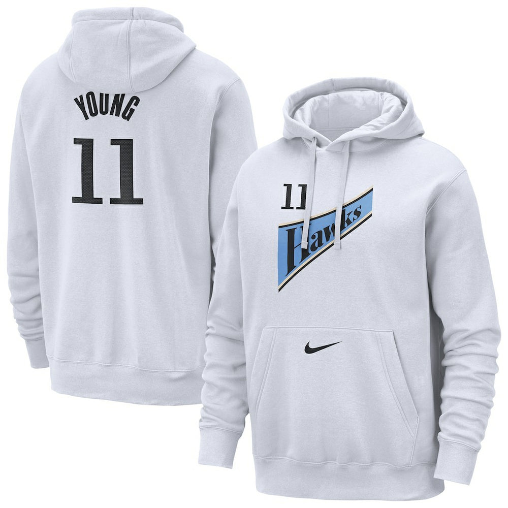 Trae Young Atlanta Hawks 2024/25 Name & Number Pullover Hoodie White