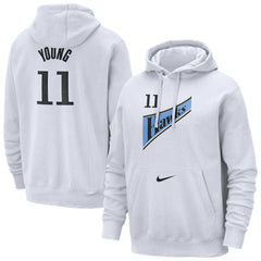 Trae Young Atlanta Hawks 2024/25 Name & Number Pullover Hoodie White
