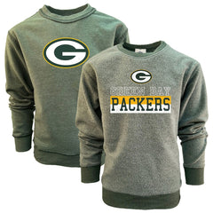 Green Bay Packers Wes & Willy Youth Reversible Fleece Pullover Sweatshirt Green
