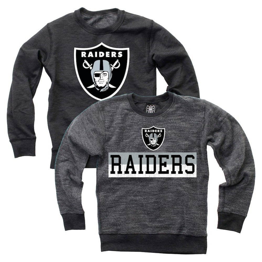 Las Vegas Raiders Wes & Willy Youth Reversible Fleece Pullover Sweatshirt Black