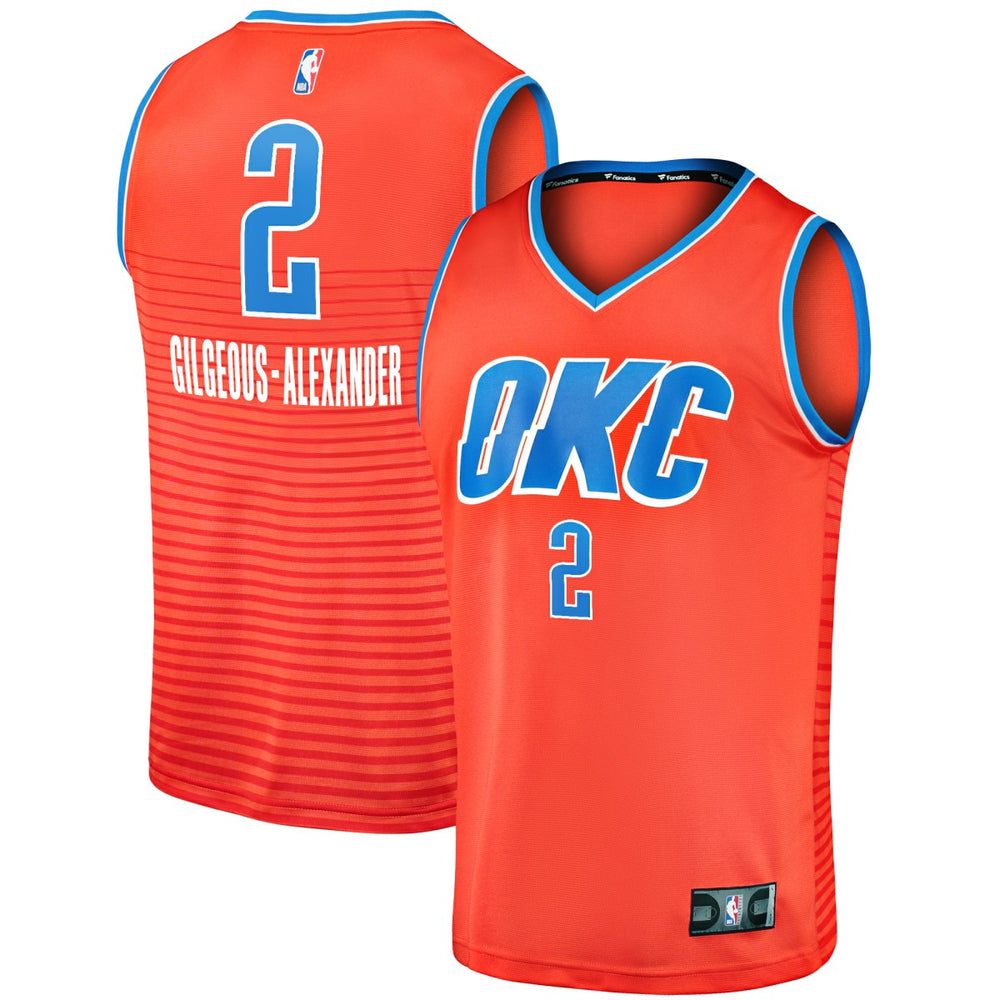 NBA Shai Gilgeous-Alexander Oklahoma City Thunder Fast Break Player Jersey - Statement Edition - Orange