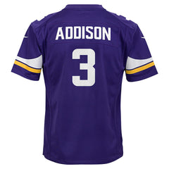 NFL Jordan Addison Minnesota Vikings Youth Game Jersey - Purple