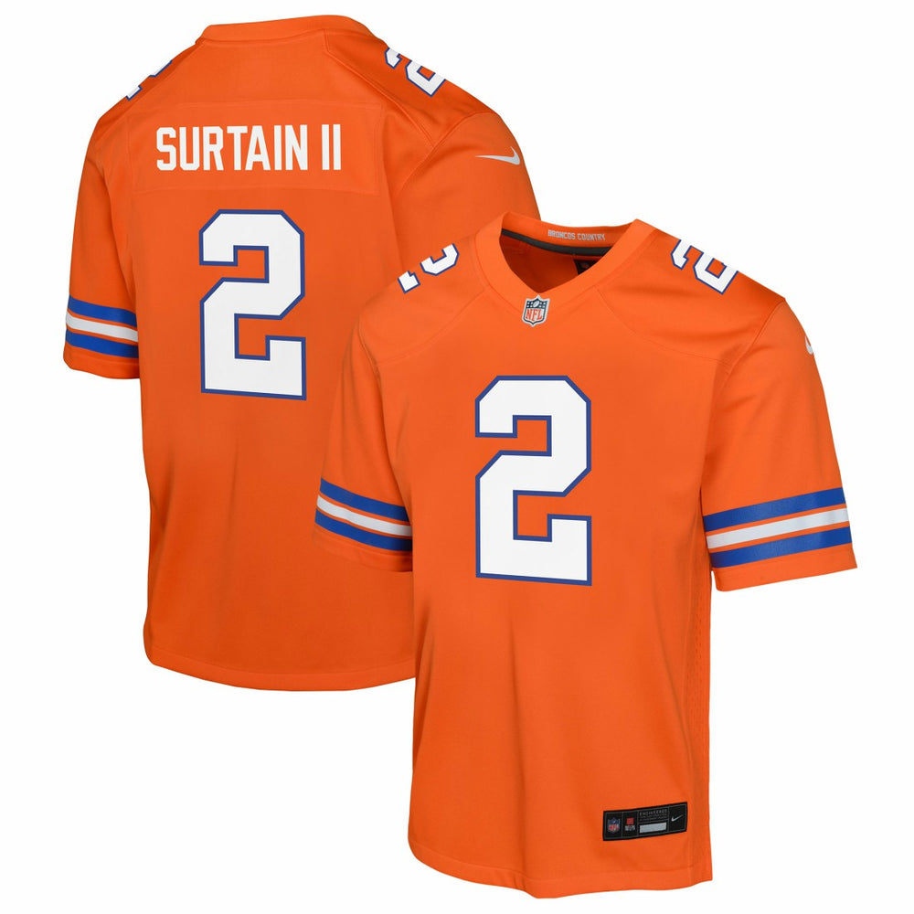 NFL Patrick Surtain II Denver Broncos Youth Game Jersey - Orange