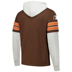 Cleveland Browns '47 Throwback Double Header Blitz Cornerback Hoodie Brown