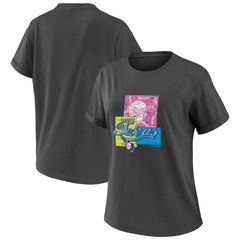 Texas Rangers WEAR by Erin Andrews Women's Domestic Box Color Boyfriend T-Shirt - Charcoal T-shirts