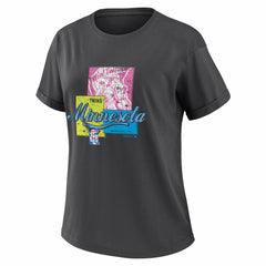 Minnesota Twins WEAR by Erin Andrews Women's Domestic Box Color Boyfriend T-Shirt - Charcoal T-shirts