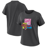 Chicago Cubs WEAR by Erin Andrews Women's Domestic Box Color Boyfriend T-Shirt - Charcoal T-shirts