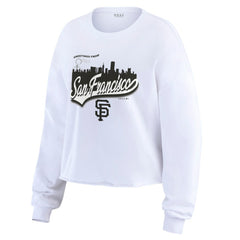 San Francisco Giants WEAR by Erin Andrews Women's Domestic Postcard Long Sleeve T-Shirt - White T-shirts