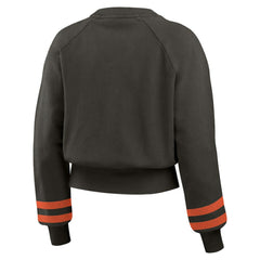 San Francisco Giants WEAR by Erin Andrews Women's Vintage Washed Cropped Pullover Sweatshirt - Black Pullover