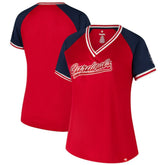 St. Louis Cardinals Profile Women's Plus Size Crossover V-Neck T-Shirt - Red T-shirts