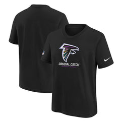 Atlanta Falcons Youth 2024 NFL Crucial Catch T-Shirt Black