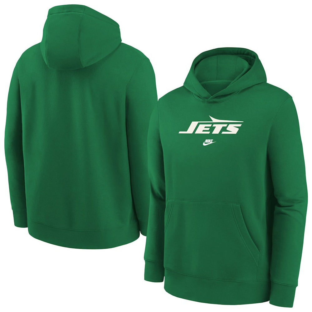 New York Jets Youth Rewind Club Fleece Pullover Hoodie Kelly Green