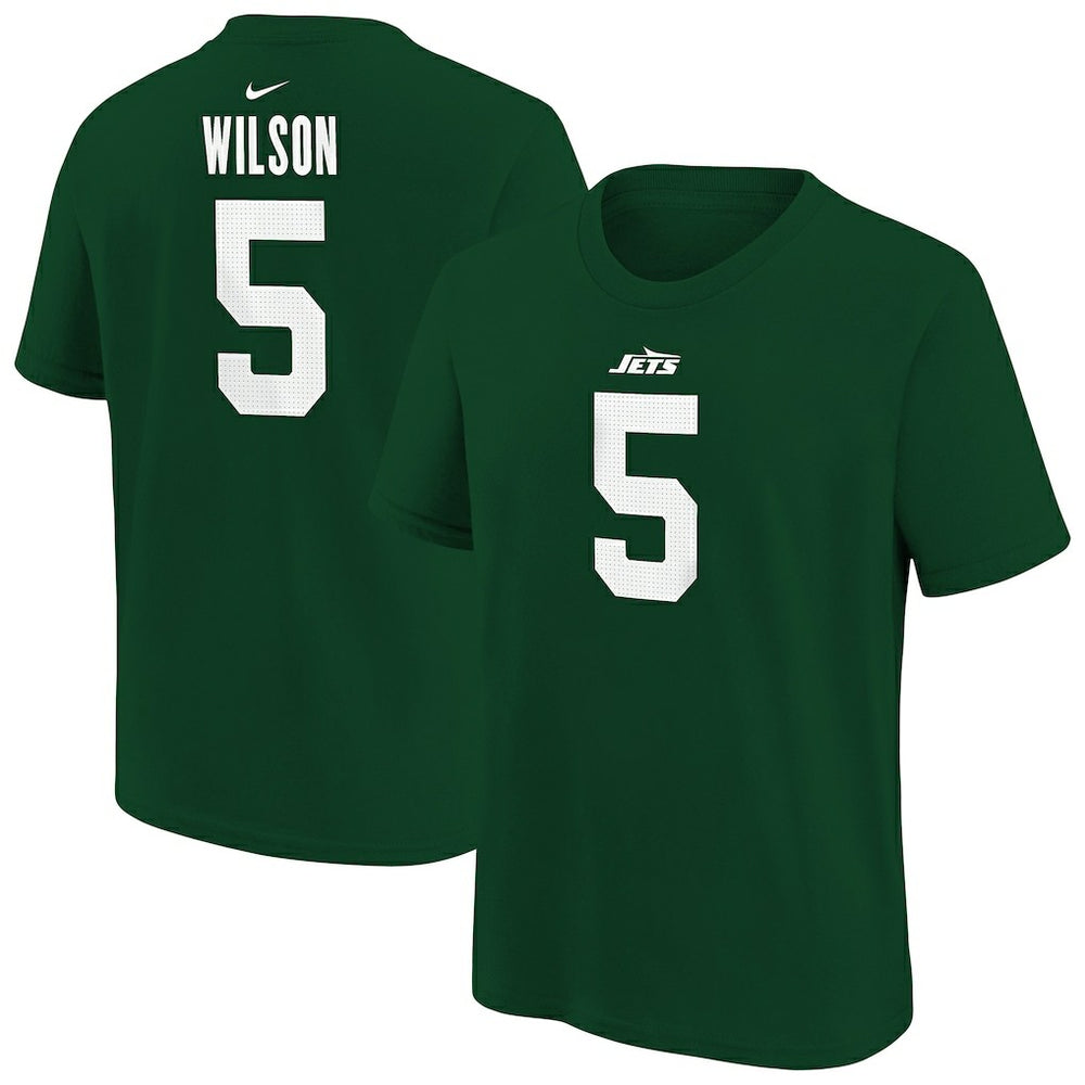 Garrett Wilson New York Jets Youth Player Name & Number T-Shirt Green