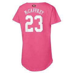Christian McCaffrey San Francisco 49ers Girls Youth Player Name & Number T-Shirt Pink