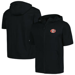 Cincinnati Reds Levelwear Recruit Short Sleeve Full-Zip Hoodie - Black Hoodies