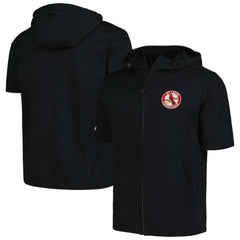 St. Louis Cardinals Levelwear Recruit Short Sleeve Full-Zip Hoodie - Black Hoodies