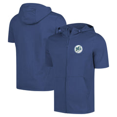 Seattle Mariners Levelwear Recruit Short Sleeve Full-Zip Hoodie - Royal Hoodies