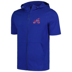 Atlanta Braves Levelwear Recruit Short Sleeve Full-Zip Hoodie - Royal Hoodies