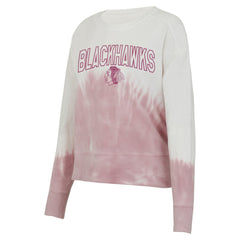 NHL Chicago Blackhawks Concepts Sport Women's Orchard Tie-Dye Long Sleeve Top - Pink/White
