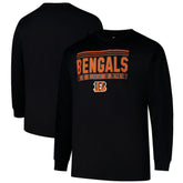 Cincinnati Bengals Profile Big & Tall Pop Long Sleeve T-Shirt Black