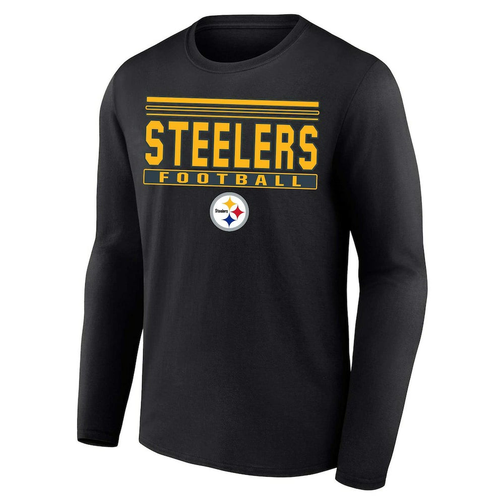 Pittsburgh Steelers Profile Big & Tall Pop Long Sleeve T-Shirt Black