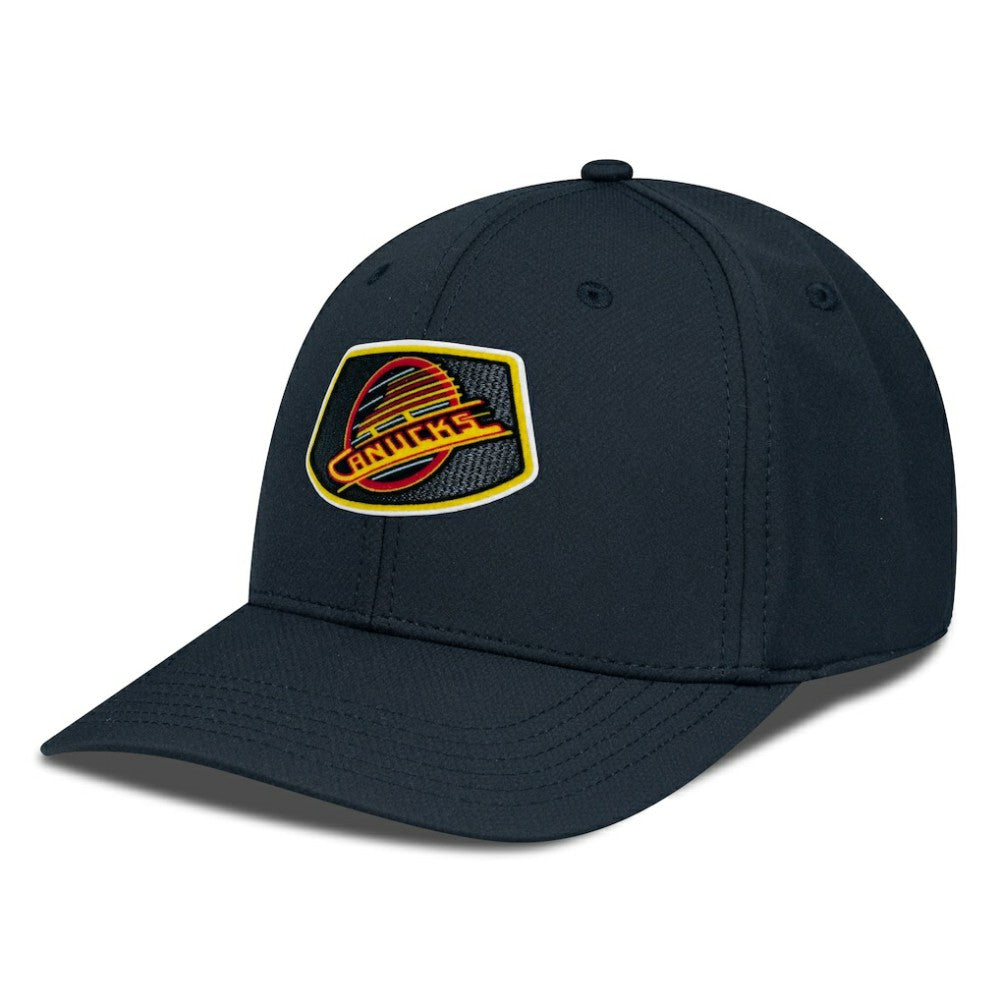 NHL Vancouver Canucks Levelwear Retro Skylight Rise Flex Hat - Black