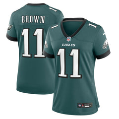 A.J. Brown Philadelphia Eagles Women's Team Game Jersey Midnight Green