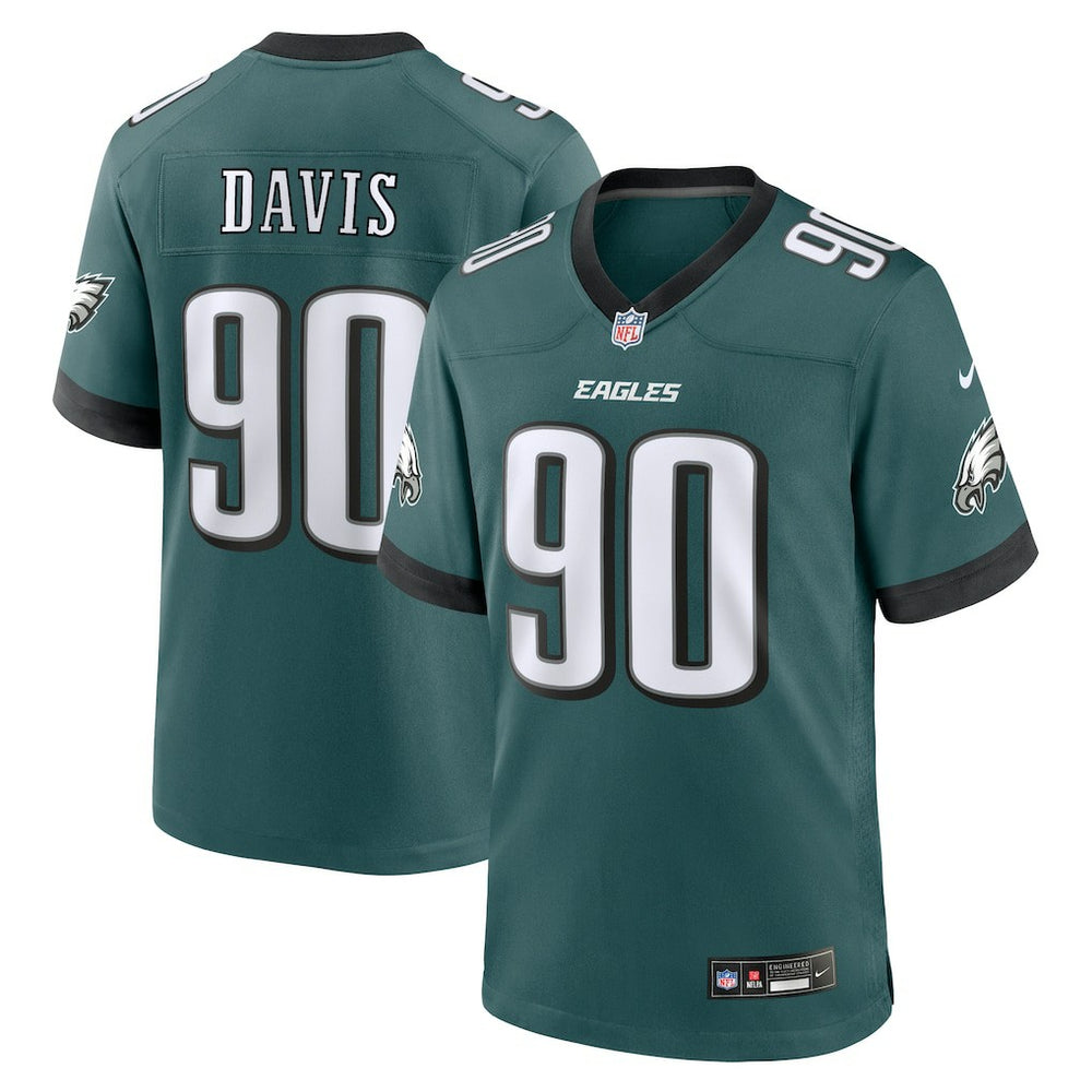 NFL Jordan Davis Philadelphia Eagles Team Game Jersey - Midnight Green