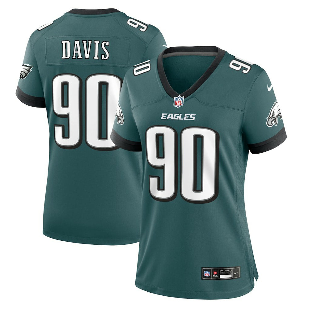 Jordan Davis Philadelphia Eagles Women's Team Game Jersey Midnight Green