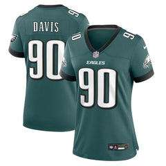 Jordan Davis Philadelphia Eagles Women's Team Game Jersey Midnight Green