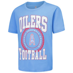 Tennessee Titans Youth Oilers Throwback Stitched Up Retro Logo T-Shirt Light Blue