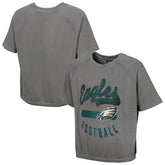 Philadelphia Eagles Women's Mineral Wash Short Sleeve Top Gray