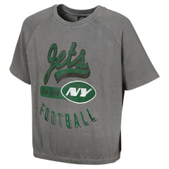 New York Jets Women's Mineral Wash Short Sleeve Top Gray