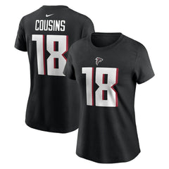 Kirk Cousins Atlanta Falcons Women's Player Name & Number T-Shirt Black