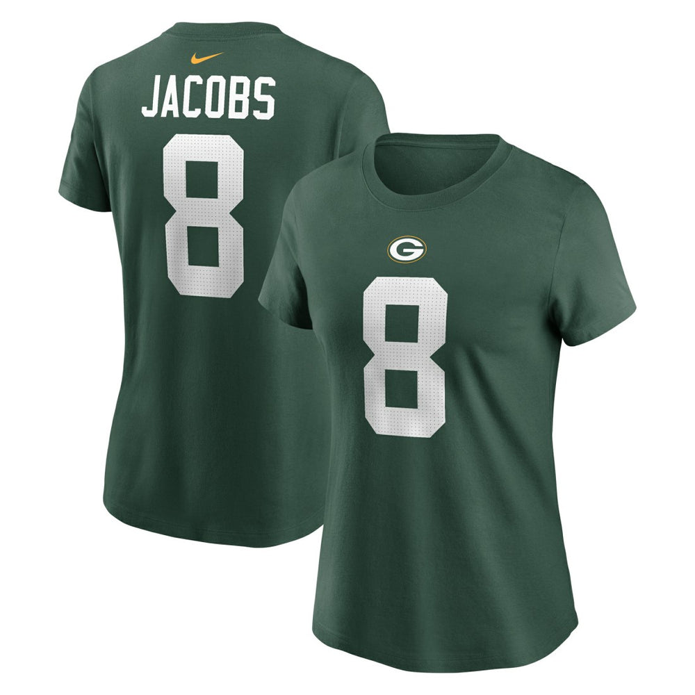 Josh Jacobs Green Bay Packers Women's Player Name & Number T-Shirt Green