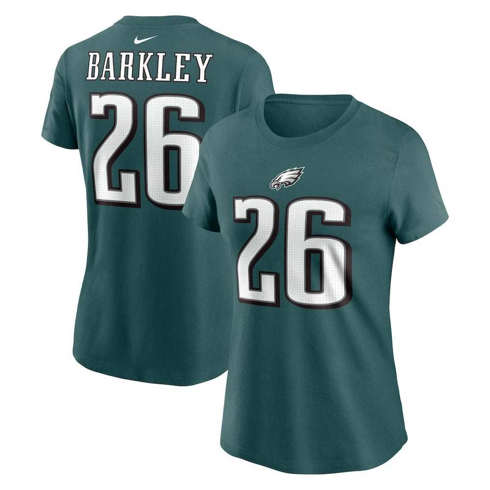 Saquon Barkley Philadelphia Eagles Women's Player Name & Number T-Shirt Midnight Green