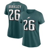 Saquon Barkley Philadelphia Eagles Women's Player Name & Number T-Shirt Midnight Green